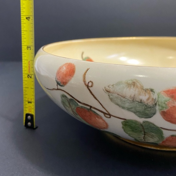 Vtg Limoges Hand Painted Porcelain Strawberry Bowl Gold Guild Art Nouveau 1934 - Picture 15 of 16